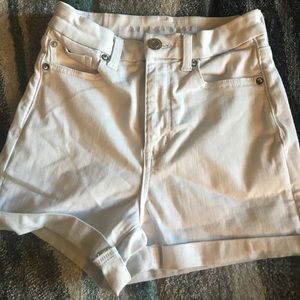 Super High Rise White American Eagle Shorts 2